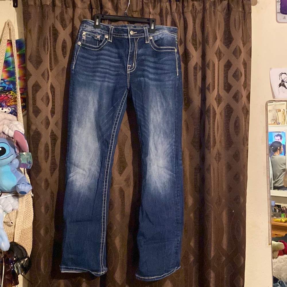 Dark blue jeans